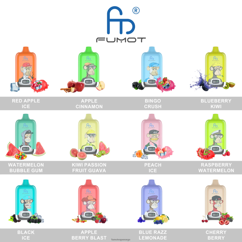 Fumot Flavours | Fumot Digital Box 12000 20ml engangs vape pod - (1 stk) drue is XH0864130