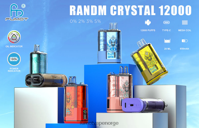 Fumot Vape Sale | Fumot Crystal 20ml 12000 engangs vapeboks (1 stk) rød epleis XH0864278