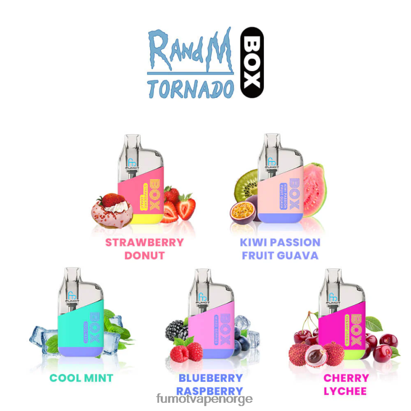 Fumot Flavours | Fumot Tornado 10000 engangs vape pod-boks - 20ml (1 stk) jordbæris XH0864360