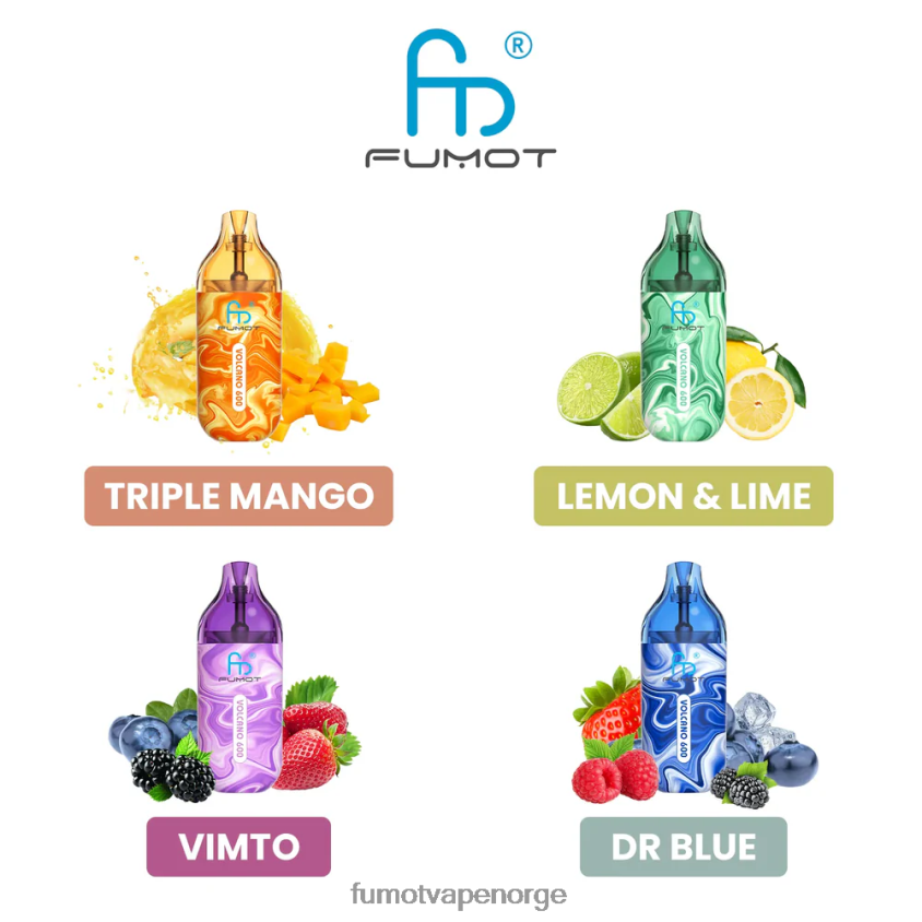 Fumot Flavours | Fumot Volcano 600 tpd-kompatibel engangsvape - 2ml (sett med 3 stk) jordbær vannmelon XH0864300