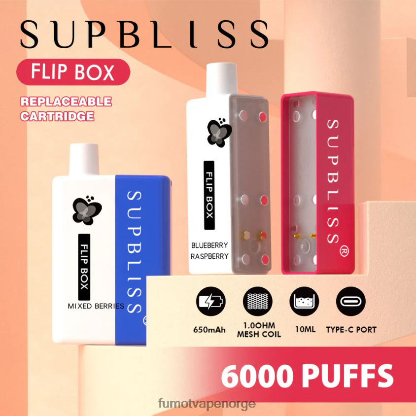 Fumot Flavours | Fumot Supbliss Flip boks 6000 utskiftbart vapesett - 10ml (1 stk) Pina Colada XH0864340