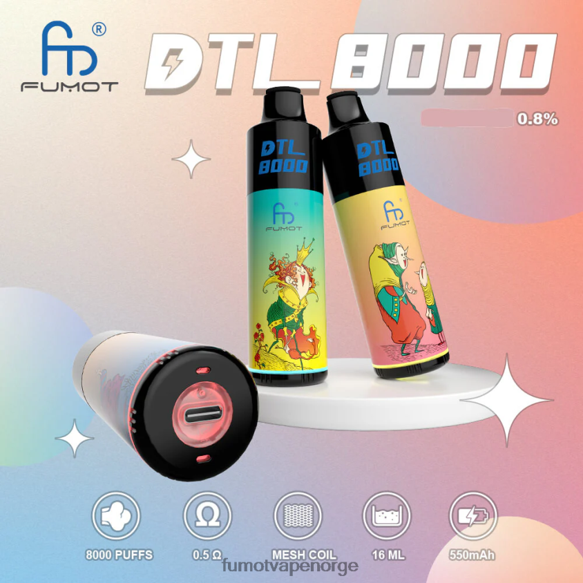 Fumot Flavours | Fumot DTL 8000 engangs vape penn - 16ml (1 stk) morderdame XH0864420