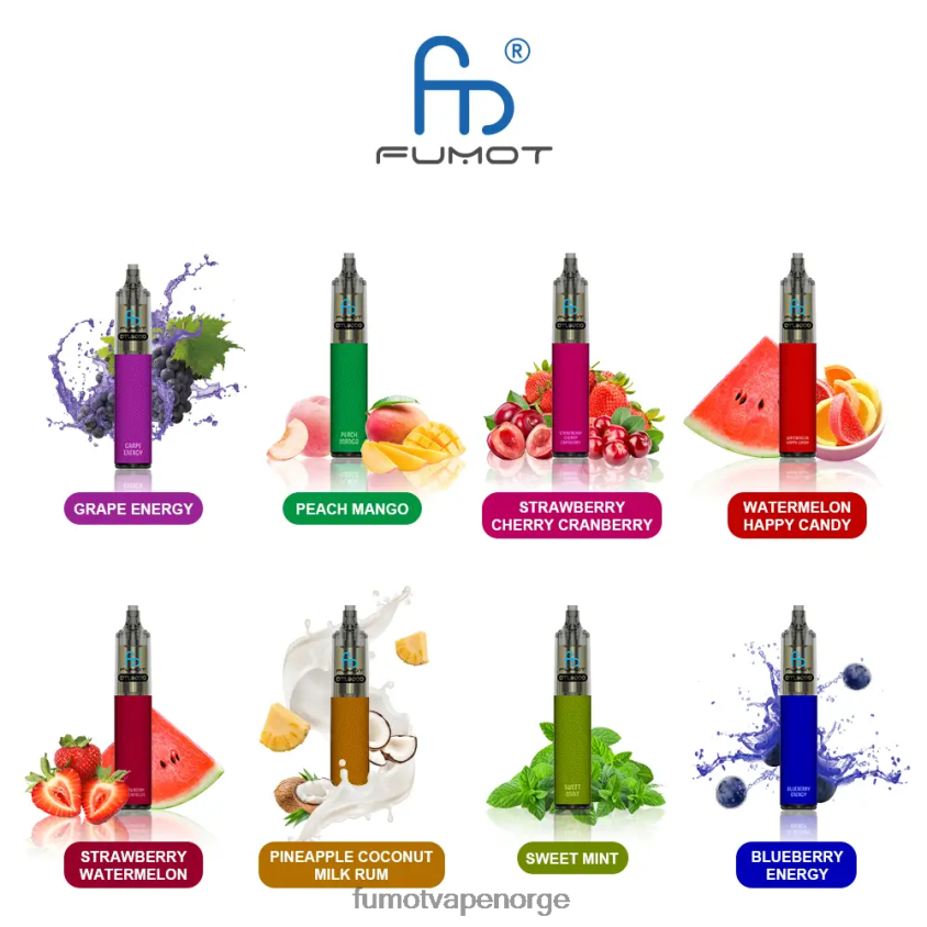 Fumot Flavours | Fumot DTL engangs vape penn 9000- 18ml (1 stk) blåbær bringebær XH0864370