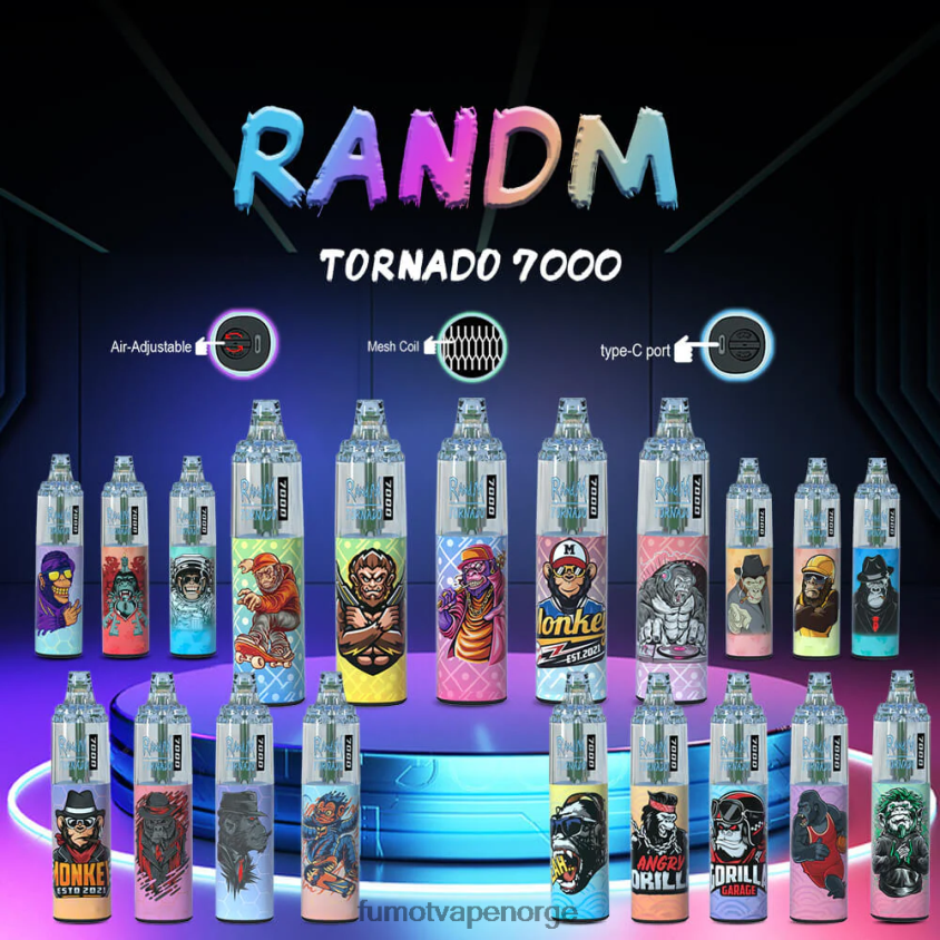 Fumot Flavours | Fumot Tornado 14ml (1 stk) 7000 engangs vape penn ananas is XH086490