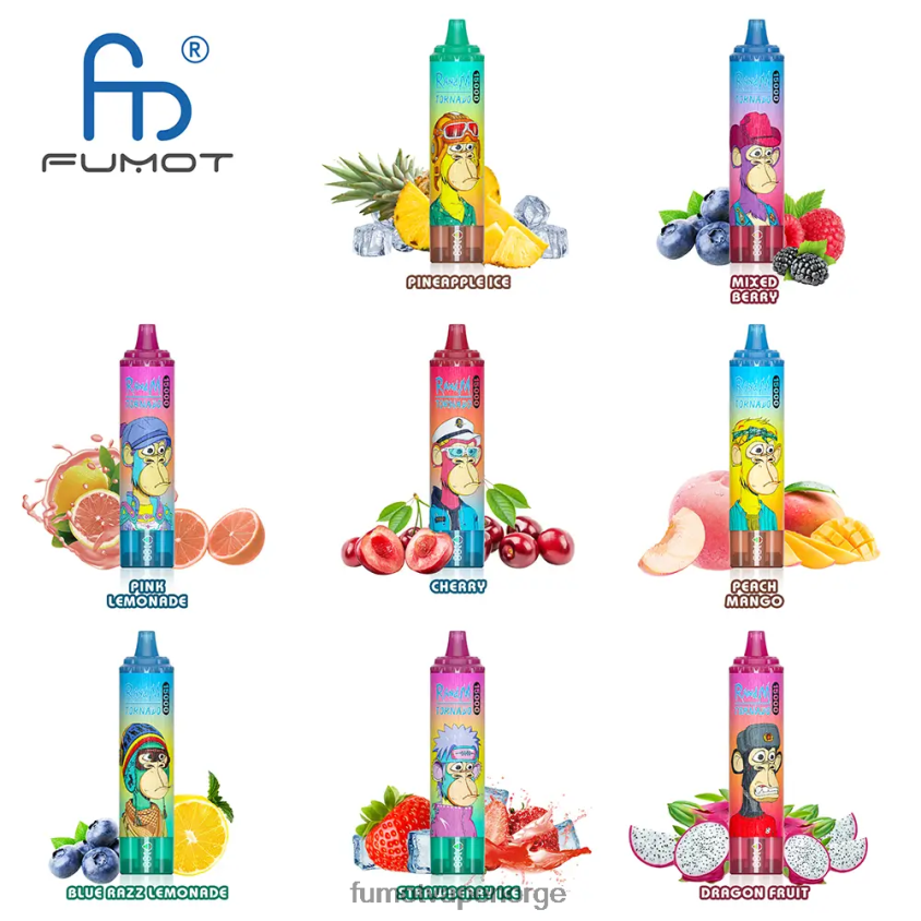 Fumot Flavours | Fumot Tornado 15000 engangsvape - 25ml (1 stk) rød energiis XH0864180