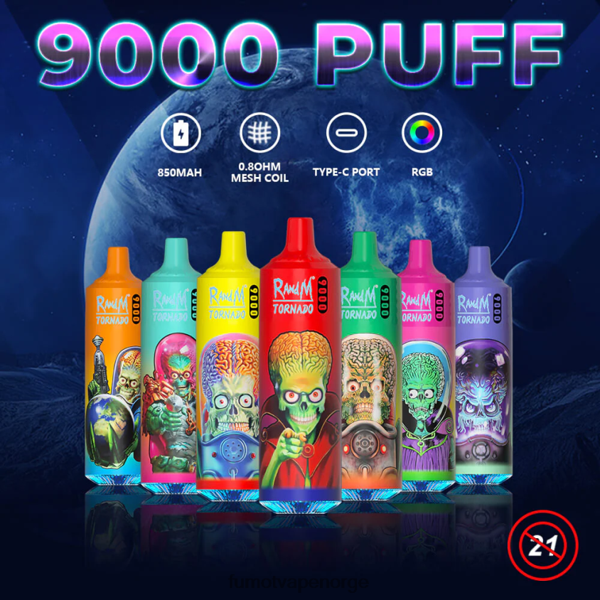 Fumot Flavours | Fumot Tornado 18ml 9000 engangs vapepenn (1 stk) guava is XH086420