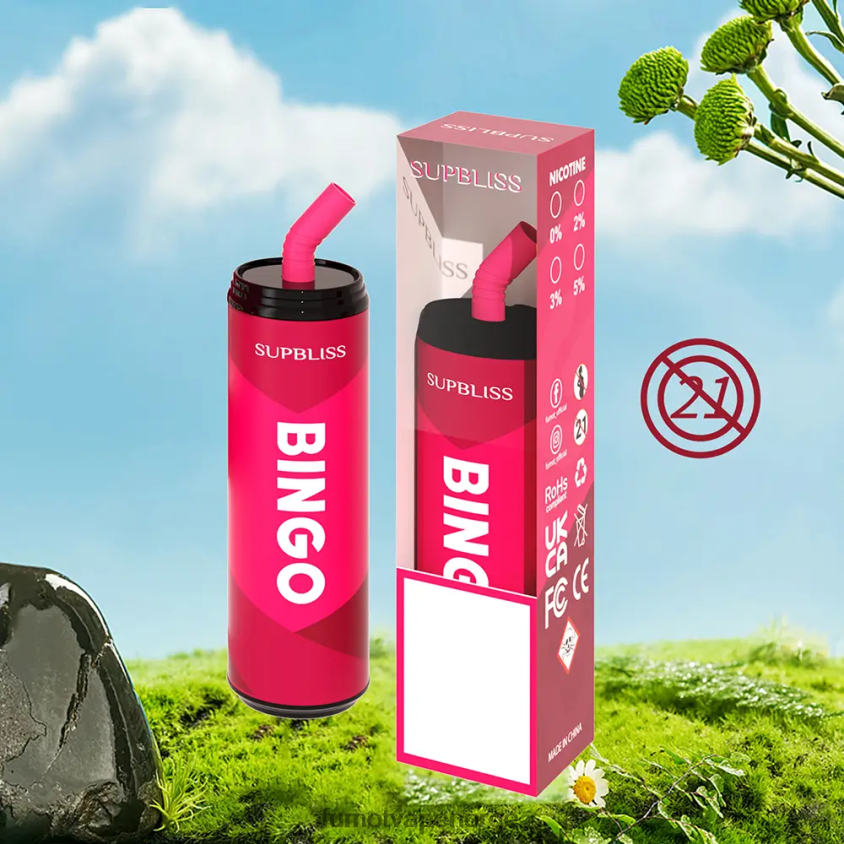 Fumot Puff | Fumot Supbliss Bingo 9000 engangs vape penn (1 stk) - 18ml blå razz is XH0864464