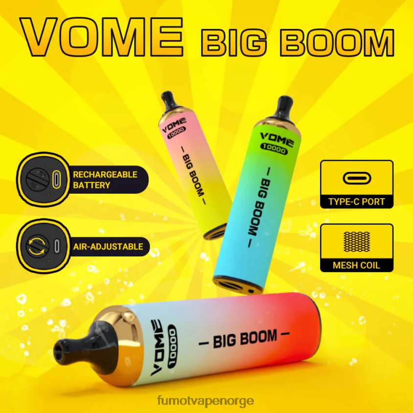 Fumot Shop | Fumot Vome Big Boom engangs vape penn 10000 - 20ml (1 stk) gummibjørn XH0864445