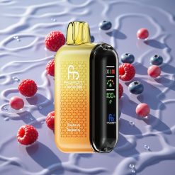 Fumot Tornado 20000 Puffs Oppladbar E-damp Blåbær Bringebær med Smart Skjerm