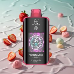 Fumot Tornado 25000 Puffs HD Skjerm Jordbær Mynte Godteri