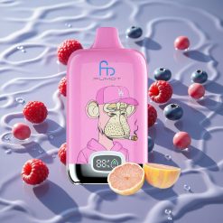 Fumot Tornado Digital Box 12000 Puffs Engangs Vape Blåbær Bringebær med 20ml E-Væske og Mesh Coil