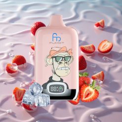 Fumot Tornado Digital Box 12000 Puffs Engangs Vape Jordbær Is med 20ml E-Væske og Mesh Coil